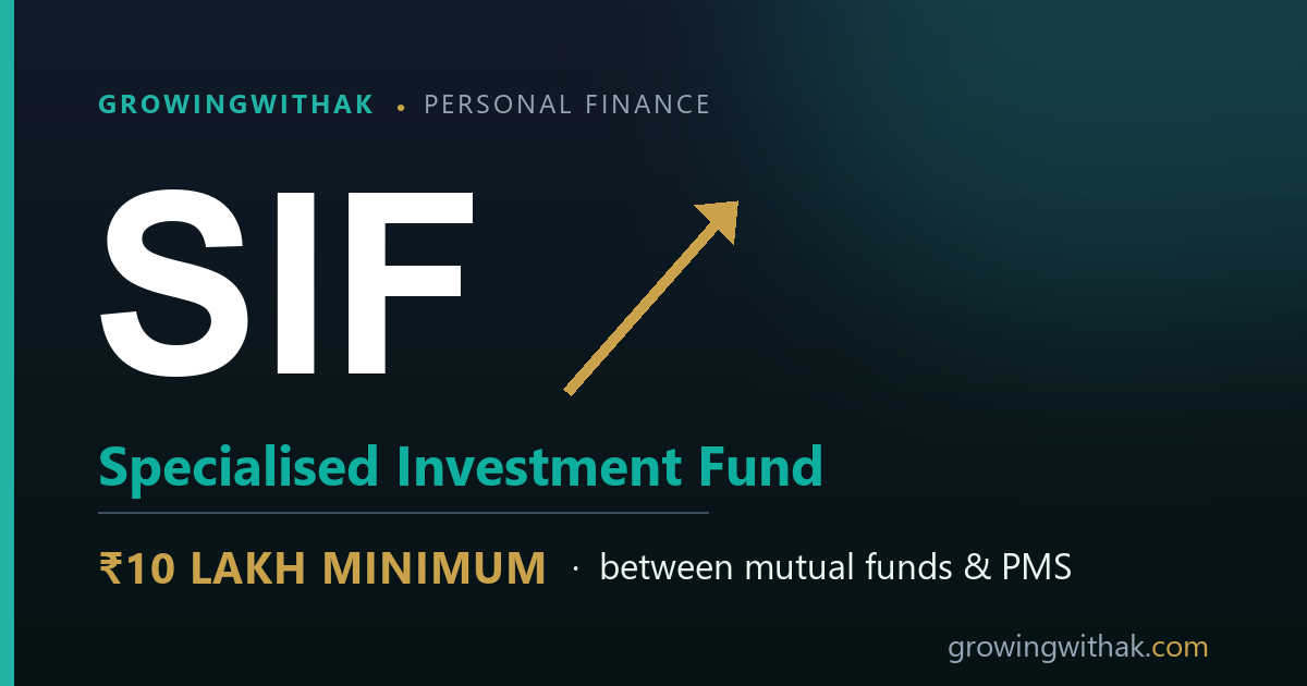 Specialised Investment Fund (SIF) explained - a SEBI-regulated category with a Rs 10 lakh minimum, sitting between mutual funds and PMS. GrowingWithAK.